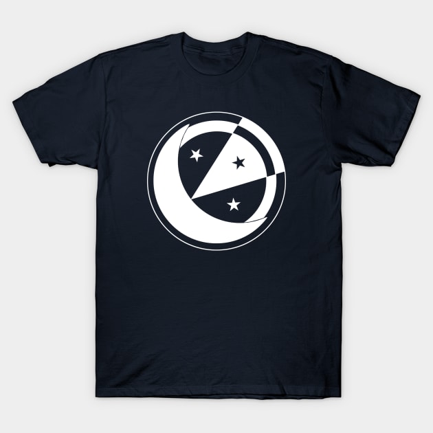 Crescent Moon - Original Logo Banner Sigil - Light Design for Dark Backgrounds T-Shirt by Indi Martin